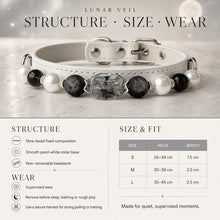 Lunar Veil Black Rutilated Quartz & Pearl Pet Jewelry Collar — KINRIOT crystal pet jewelry for size-compatible cats and dogs, gallery view 8.