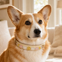 Aurelia Blush Yellow Fluorite & Rose Quartz Pet Jewelry Collar — KINRIOT crystal pet jewelry for size-compatible cats and dogs, gallery view 2.
