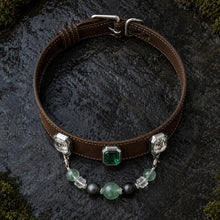 Verdant Grove Green Fluorite & Obsidian Interchangeable Crystal Pet Jewelry Collar — KINRIOT crystal pet jewelry for size-compatible cats and dogs, gallery view 6.
