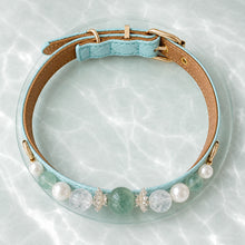 Celadon Reverie Green Fluorite & Pearl Pet Jewelry Collar — KINRIOT crystal pet jewelry for size-compatible cats and dogs, gallery view 7.