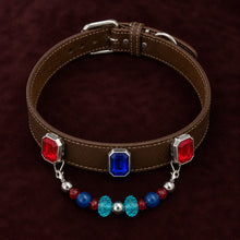 Velvet Voltage Blue Sapphire, Agate & Ruby Interchangeable Crystal Pet Jewelry Collar — KINRIOT crystal pet jewelry for size-compatible cats and dogs, gallery view 6.