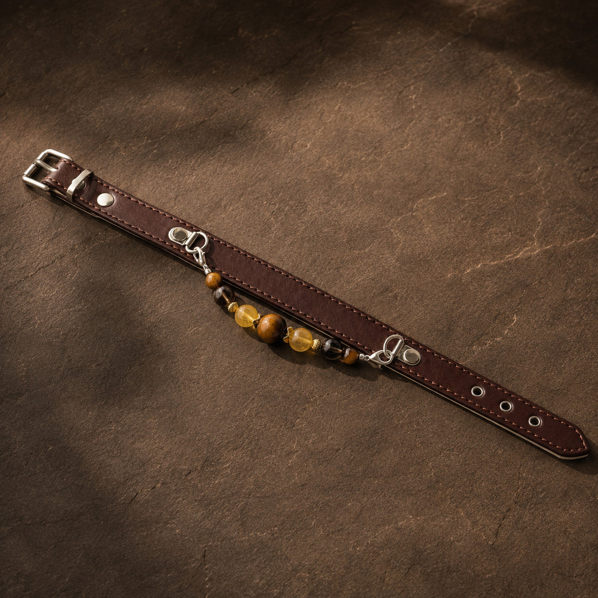 Sable Ember Tiger’s Eye Pet Jewelry Collar — KINRIOT crystal pet jewelry for size-compatible cats and dogs, gallery view 9.