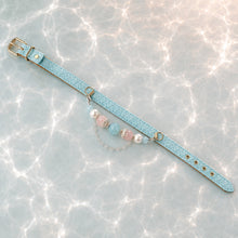 Aqua Reverie Aquamarine & Pearl Pet Jewelry Collar — KINRIOT crystal pet jewelry for size-compatible cats and dogs, gallery view 6.