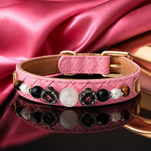 Rose Riot Moonstone, Obsidian & Tiger’s Eye Pet Jewelry Collar for size-compatible cats and dogs.