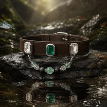 Verdant Grove Green Fluorite & Obsidian Interchangeable Crystal Pet Jewelry Collar — KINRIOT crystal pet jewelry for size-compatible cats and dogs, gallery view 7.